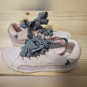 Lanvin curb sneakers, pink with black and white laces NEVER WORN